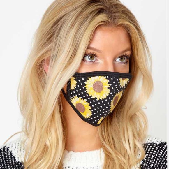 3 Pack Cloth Face Masks - Sunflower Be Kind Cotton - Picture 2 of 4